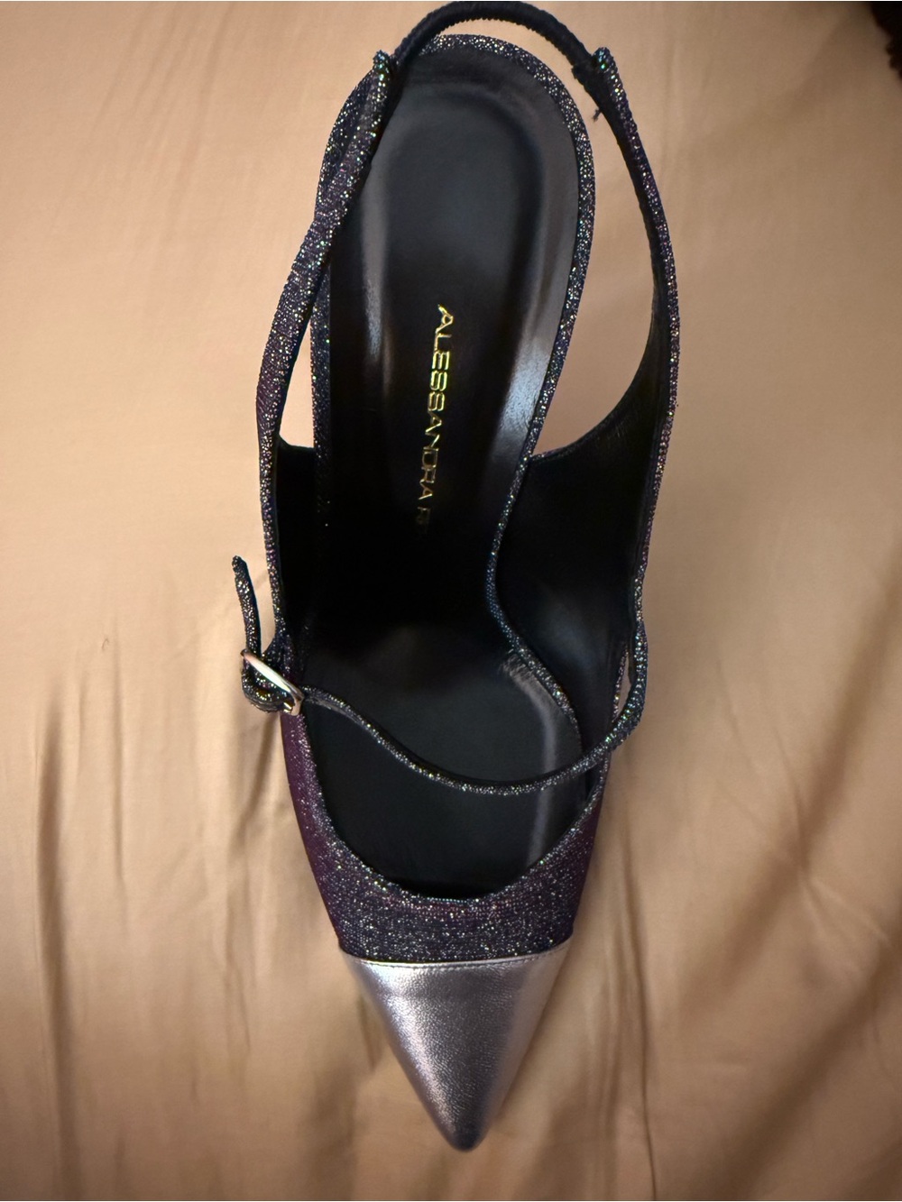 BRAND NEW- Alessandra Rich Glitter Pointed-Toe Slingback Pump- EUR 40